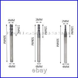 8PCS 2-12MM 4 Flutes End Mill HRC50 Carbide Tungsten Milling Cutter Set CNC Tool