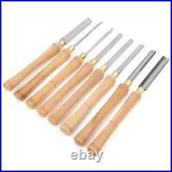 8Pcs Hand-held Wood Lathe Cutter Tool Set Woodworking Turning Carving Wooden Box