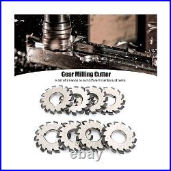 8Pcs Involute Gear Milling Cutter High Speed Steel Cutting Tools Set Machine
