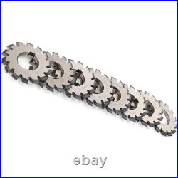 8Pcs Involute Gear Milling Cutter Set High Speed Steel Cutter 14.5° 55mm 22mm 8Pcs Involute Gear Milling Cutter Set High Speed Steel Cutter 14.5° 55mm 22mm