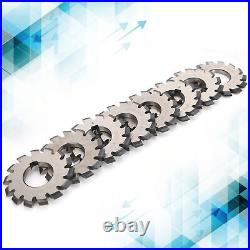 8Pcs Involute Gear Milling Cutter Set High Speed Steel Cutter 14.5° 55mm 22mm 8Pcs Involute Gear Milling Cutter Set High Speed Steel Cutter 14.5° 55mm 22mm