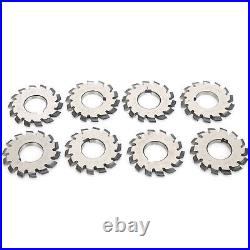 8Pcs Involute Gear Milling Cutter Set High Speed Steel Cutter 14.5° 55mm 22mm 8Pcs Involute Gear Milling Cutter Set High Speed Steel Cutter 14.5° 55mm 22mm