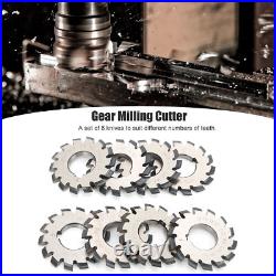 8Pcs Involute Gear Milling Cutter Set High Speed Steel Cutting Tools 55mm 22mm 8Pcs Involute Gear Milling Cutter Set High Speed Steel Cutting Tools 55mm 22mm