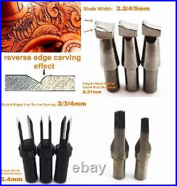 8pc Replace Blade Leathercraft Swivel Rotate Carving Knife Cutter Stamp Tool Set