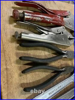 9 Pcs VTG Craftsman Tools Set/USAwire Cutter, locking, slip On, vise Grip, Adjusta