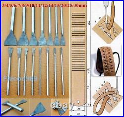 9kinds Leather Craft Strap Belt Wallet End Work Punch Cutter Chisel Tool Set Kit