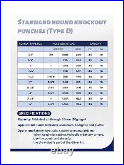 AMZCNC Hydraulic Knockout Punch Electrical Conduit Hole Cutter Set KO Tool Ki AMZCNC Hydraulic Knockout Punch Electrical Conduit Hole Cutter Set KO Tool Ki