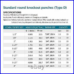 AMZCNC Hydraulic Knockout Punch Electrical Conduit Hole Cutter Set KO Tool Ki