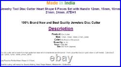 ATARJewelry Tool Disc Cutter Heart Shape 5 Pieces Set withHandle 10mm-25mm ATDH1