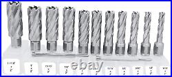 Accusize Industrial Tools 13 Pcs/Set 7/16'' To 1-1/16'' H. S. S. Annular Cutters