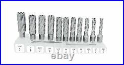 Accusize Industrial Tools 13 Pcs/Set 7/16'' to 1-1/16'' H. S. S. Annular Cutter