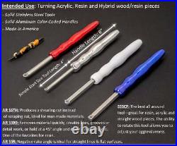 Acrylic/Resin Set of 4 Carbide Turning Tools with Color Coded Handles Simple S