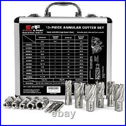 Annular Cutter Set 13 Pcs by S&F STEAD & FAST, Cutting Depth 1 Cutting Diame