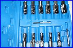 Annular Cutter Set 13pcs 3/4 Weldon Shank 1 Cutting Depth and 7/16 to 1-1/16
