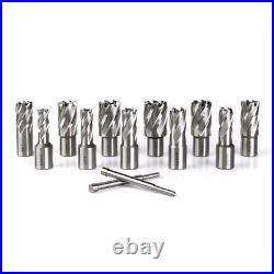 Annular Cutter Set 13pcs 3/4Weldon Shank 1Cutting Depth & Diameter Drill Bits