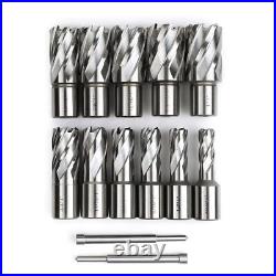 Annular Cutter Set 13pcs 3/4Weldon Shank 1Cutting Depth & Diameter Drill Bits