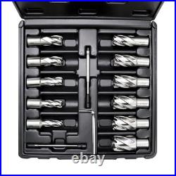 Annular Cutter Set 6/11Pcs HSS Mag Drill With 2 Pilot Pins & 1 Depth Weldon Shank