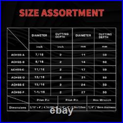 Annular Cutter Set 6 Pcs High Speed Steel for Magnetic Drill Press