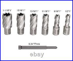 Annular Cutter Set 7 Pieces 3/4 Shank Diameter 1CutDepth1/2Cut Diameter