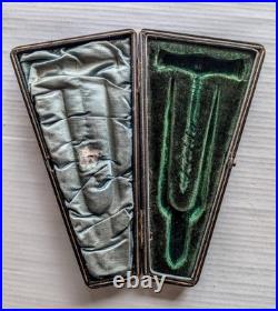 Antique Corkscrew & Champagne Cork Easier Wire Cutter Set Original Case