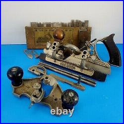 Antique Hand Tools Stanley N0.71 Router N0.45 Combination Plane withCutter Set