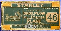 Antique STANLEY No 46 Skew Cutter Combination Dado Plane SUPERB COMPLETE SET