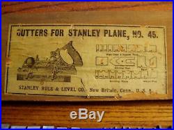 Antique Set of 16 CUTTERS for STANLEY No 45 COMBINATION PLANE Original Box
