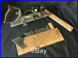 Antique Stanley No. 46 Plow Plane, Wood, with a Complete set of Cutters