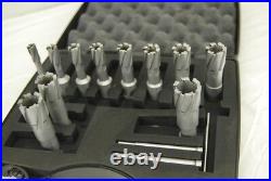 BLUEROCK 13 Piece 1-3/8 Depth Tungsten Carbide Tip (TCT) Annular Cutter Bit Set