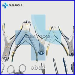 Basic Orthopedic Wire Cutter & Bone Holding Forceps Set of 11 Pcs by Baba Tools