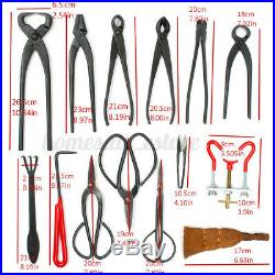 Bonsai Tool Set Carbon Steel Extensive 14-pcs Kit Cutter Scissors Nylon Case