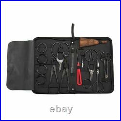 Bonsai Tool Set Kit Steel Cutter Scissors Carbon Grade Case Shear 10 Pcs Tree Us