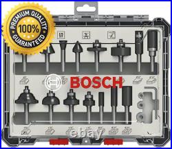 Bosch Professional 2607017473 15-Piece Milling Cutter Set for Wood 1/4 Zoll