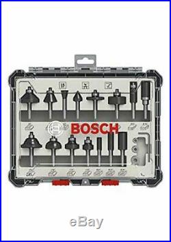 Bosch Professional 2607017473 15-Piece Milling Cutter Set for Wood for Router