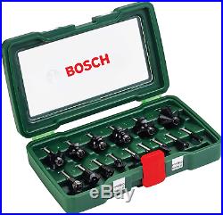 Bosch Router Bits Set 15 Pcs Tungsten Carbide DIY Woodworking Wood Cutter Tool