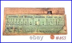 Box #2 STANLEY TOOLS 55 CUTTERS IRONS lot set w box and label