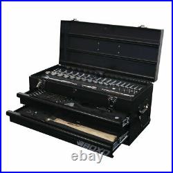 Boxo 113 Piece Metric Tool Set With Hand Carry 2 Drawer Metal Tool Box Black
