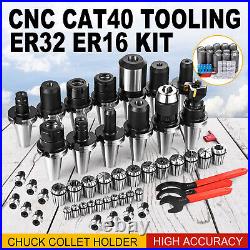 CAT 40 Tool Holder Kit for Haas Fadal CNC Mill ER32/16 Chuck Collet Set