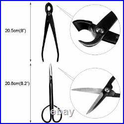 Carbon Steel Bonsai Tool Set 10pcs Kit Cutter Scissors Shears Tree Nylon Case
