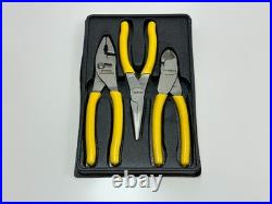 Caterpillar CAT Tools USA 3pc CLASSIC YELLOW Grip Pliers Set, Slip Needle Cutter