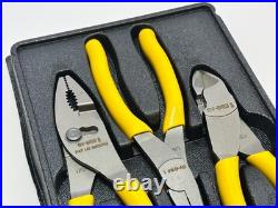 Caterpillar CAT Tools USA 3pc CLASSIC YELLOW Grip Pliers Set, Slip Needle Cutter