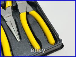 Caterpillar CAT Tools USA 3pc CLASSIC YELLOW Grip Pliers Set, Slip Needle Cutter