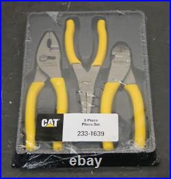 Caterpillar Tools 3pc Plier Set 233-1639 Slip, Needle Nose, and Side Cutter