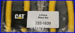 Caterpillar Tools 3pc Plier Set 233-1639 Slip, Needle Nose, and Side Cutter