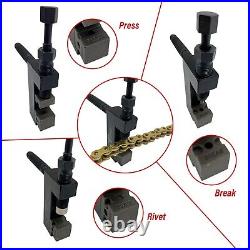 Chain Breaker Motorcycle Tool Kit- Heavy Duty Chain Cutter and Riveting Set f