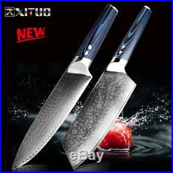 Chef Knife Damascus Steel vg10 Japanese Knife Sashimi Santoku Clever Cutter Tool