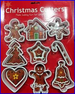 Christmas 9 Shape Cake Cutter Cutters Cookie Home Baking Tool gift Set Kids Xmas