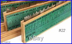 Clean lot set STANLEY TOOLS 55 PLANE CUTTER IRONS 1 2 3 4 box labels