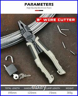 Combination Pliers Wire Stripping Cutter Insulated Terminal Crimping Tools Kit
