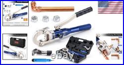 Copper Pipe Crimping Tool Set with Pipe Cutter Ergonomic Grip & Rotatable Head